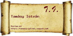 Tamásy István névjegykártya